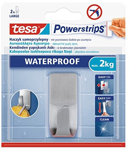 Tesa 59701 Powerstrips® impermeabile gancio, argento