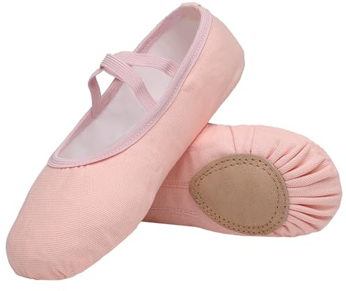 Flyd Ballettschuhe Gymnastikschuhe Ballettschläppchen Damen Ballerinas Tanzschuhe Frauen Schläppchen, Pink Hellrosa, 30 EU