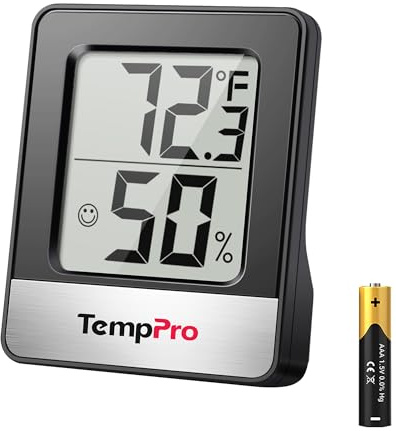 TempPro TP49 Digital Hygrometer Indoor Thermometer Humidity Meter Room Thermometer with Temperature and Humidity Monitor Mini Hygrometer Humidity Meter (Previously ThermoPro)