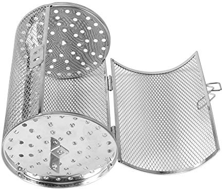 Oven Basket, Universal Fit Grill Rotisserie Spit Rod Basket, Stainless Steel, 12x18cm, for Home Kitchen Bakery