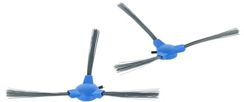 vhbw 2x Seitenbürste kompatibel mit Eufy RoboVac 30C Max | G10 Hybrid, G20, 40, 30 C Saugroboter - Reinigungsbürsten Set, schwarz / grau / blau