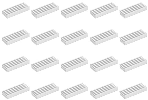 sourcing map 20St Kühlkörper Thermische Selbstklebende Elektronik Kühler 30x11x5mm Silberton