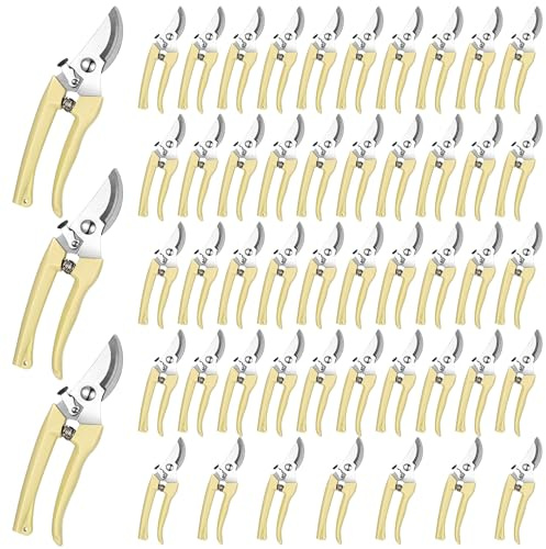 Leriton 50 Pcs Garden Shears Garden Scissors Trimming Plant Clippers Flower Cutters for Stems Floral Snips Floral Tools Pruners for Flower for Yard Orchard Cutting Bushes Fruit Picking Tree Bonsai