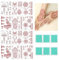 DOINEUFL 12 Sheets Temporary Tattoo Sticker, Waterproof Temporary Tattoo Kits, Indian Mandala Flower Tattoos Sticker for Women Girls (Reddish Brown)