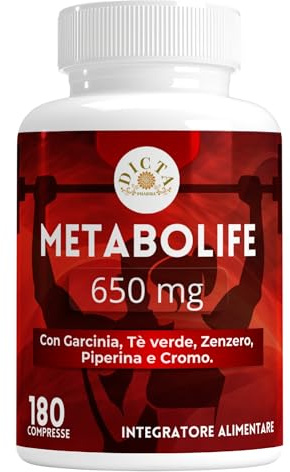 Integratore Termogenico 180 Compresse - Con Garcinia, Tè Verde, Zenzero, Piperina e Cromo - Contribuisce al Normale Metabolismo dei Macronutrienti