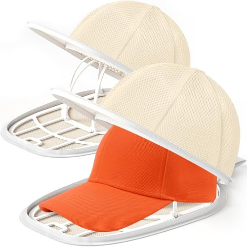Cap Waschmaschinen Form, Baseballkappen Waschgestell, Stabiler Hutwascher | 2 Stück Cap Waschen Gestell & Cap Washer, Kappe waschen in Waschmaschine.Stabil, einfach, schützt Kappen vor Verformung Beige
