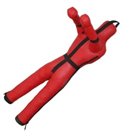 Zambuph Manichino da boxe, sacco da boxe, MMA, lotta, wrestling, per praticare tecniche di Taekwondo e Karate, non riempito, per uomini, Rosso, 180 centimetri