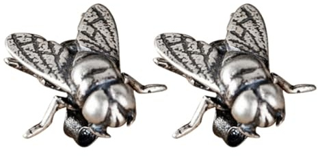 GOOHOCHY Boucles d'oreilles punk forme mouche en argent S925 pour femmes, résistantes à l'oxydation, idéales pour soirée et cérémonie, 1 paire