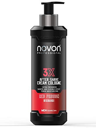 3 x Novon Professional 3X Aftershave Cream Cologne - Red Passion - 400ml - Rasur Creme - Kölnisch Wasser Creme nach der Rasur