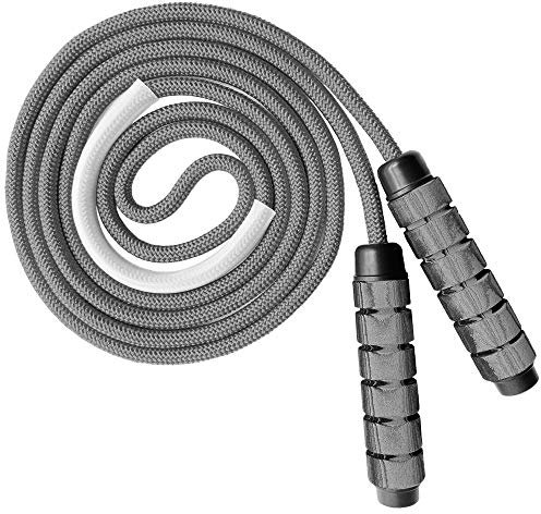 Weighted Skipping Rope Adult Boxing Exercise Fitness Heavy Speed Jump Rope for Men Women Workout MMA Cardio Stamina Endurance Strength Training Cotton 9mm