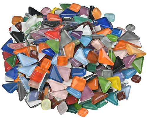 500g Bunte Glas-Mosaiksteine unregelmäßig Gemischte Glasmosaik Glas Mosaiksteine Bastelmix Dekoration Mosaiksteine Dekoration Mosaik Steine für DIY Handwerk Schmuckherstellung ca.300 Stück