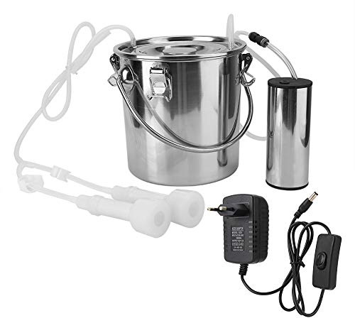 Zerodis Kit de traite de Machine à traire à Impulsion électrique Portable pour chèvre Mouton Vache EU Plug(pour la chèvre)