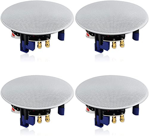 Herdio 4 Inches Ceiling Speakers 160 Watts 2 Way Flush Mount Perfect for Bathroom Kitchen Living Room Office