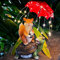 lifemet Garden Ornaments Outdoor, Solar Statue | Squirrel Siting on Turtle Holding an Umbrella with String Lights - IP65 Waterproof Garden Gifts for Lawn Yard Flowerbed Art Decoration