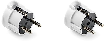 Famatel - Stecker| Seitlicher Ausgange | TT | 16A | 250 V | 4,8 mm | Weiß, 1102, Normall- Pequeño (Packung mit 2)