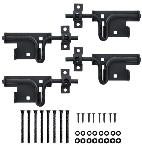 4X 2 Way Metal Slide Bolt Gate Latch for Door Locks Gate Latches Wooden Fences Barn and Yard Door
