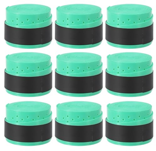 PATIKIL Nastro per Impugnatura Racchetta da Tennis 43.3, pz9 Overgrip Perforati Cuscino Antiscivolo per Racchetta da Badminton e Canna da Pesca, Blu Pavone