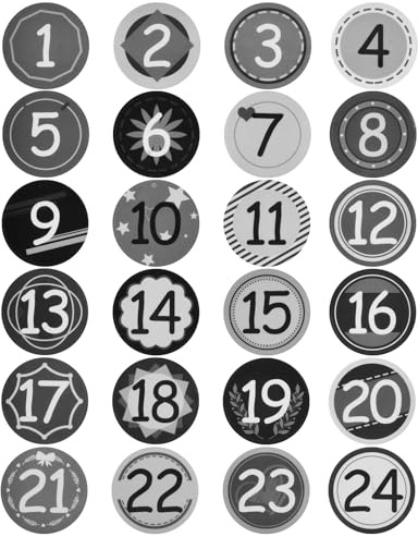 Adventskalender Aufkleber Zahlen für Basteln und Befüllen