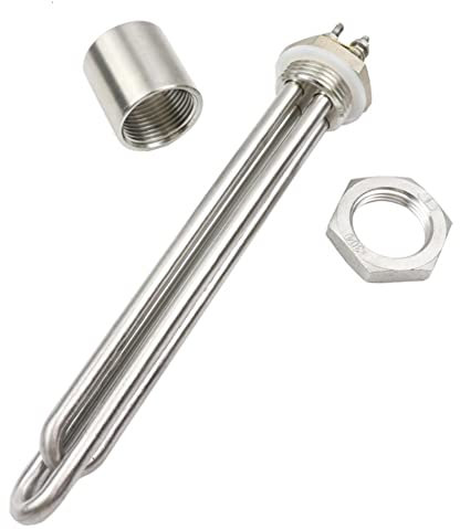 DHVIJA Heater 12v/24v/36v/48v Immersion Tubular Water Heating Element Heater DN25 Thread Solar Water Heater Resistance joyous(Heater Nut Thread,12v 600w BSP)
