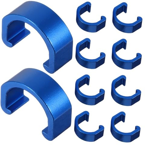 POPETPOP 10 Pezzi Fibbia a Filo Trasversale a Forma di U. C Clip Mountain Bike Clip per Cavi per Bici Bicicletta Freno Giusto Montagna del Parafango Fermacavi Cinch Tubi Blue
