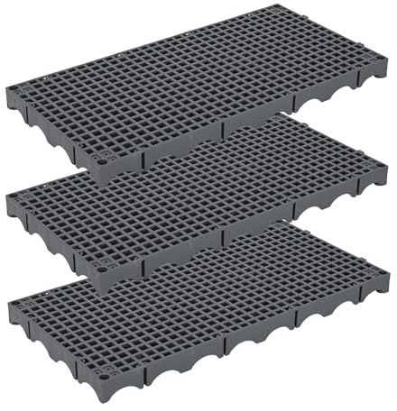 Heavy Duty Fountain Basin Grates,3 Pack 24×12 Reservoir Grates for for Pond and Water Garden, Suitabel for Water Features, Ponds, Fountains, Landscaping Decor, Reinforced PP Material (Grid Style)