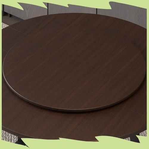 Lazy Susan Plateau tournant en bois de 80 cm pour table de salle à manger Grand plateau rotatif 60 cm Plateau de service rond facile à partager des aliments Grain de noyer Noir 50 cm