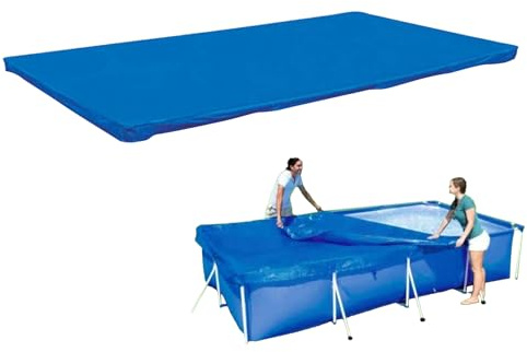 Bâche de Piscine Rectangulaire, 3,05x2,05m Bâche Protection pour Piscine Tubulaire, Imperméable, Anti-poussière et Résistante aux UV, Couverture de Protection pour Piscines Hors Sol, Bleu