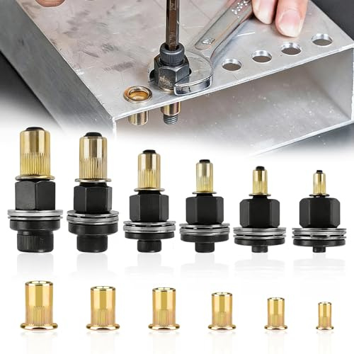 EclipseGuard Nietmutternzange Set mit 186 Teilen, M3-M10 Werkzeug | Nietmuttern Set mit Gewindenieten M3 M4 M5 M6 M8 M10, Kohlenstoffstahl Handwerkzeug für Metall, Kunststoff und Leder