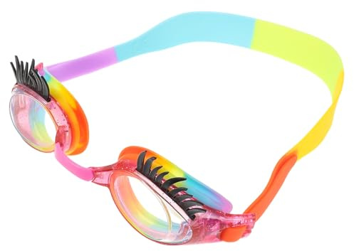 GARVALON Lunettes de Natation Garçon Fille avec Cils Design Anti-buée Étanches pour Piscine Garçons et Filles avec Étui de Protection