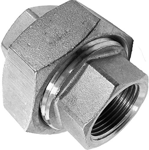 Verschraubung konisch metallisch dichtend aus V4A Edelstahl 2 Zoll IG x IG DN50 Innengewinde Innendurchmesser 57mm Gewinde Fitting Trinkwasser Rohr Kupplung Verbinder VA INOX