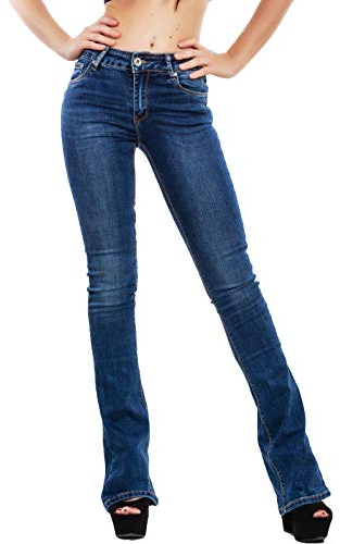 Toocool M5922 Jeans pour femme Skinny Push Up Zampa Elephant Cloche Slim Sexy - Bleu - XL
