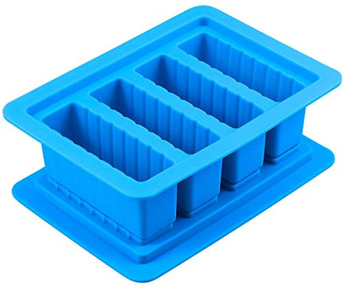 Stampo per burro, in silicone con coperchio, contenitore rettangolare a 4 cavità, per burro, saponetta, barretta energetica, muffin, Brownie, pane di mais, torta, budino