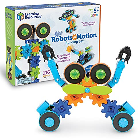 Learning Resources Gears Age 5+! Gears! Gears! Robots in Motion, STEM, Gear Toy, Robot Gears, Ages 5+