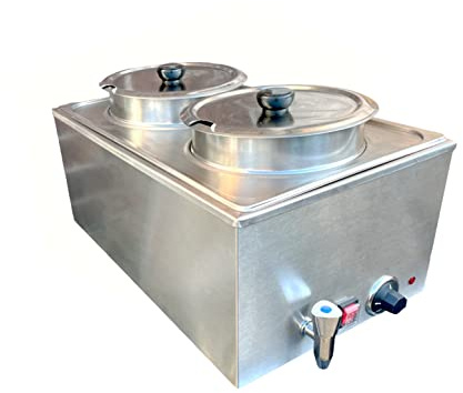 Commercial Bain Marie 2 Pot, Electric Food Warmer GN 1/2, Buffet Catering | 2 x GN 1/2 pans, electric water bath, adjustable temperature, stainless steel, perfect for buffets, hotels, catering events
