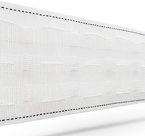 Realm White Pencil Pleat Curtain Header Tape, Detachable Curtain, Sizes 25mm 1 Inch, 50mm 2 Inch, 75mm 3 Inch (3 1m)