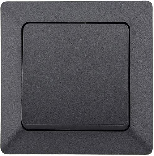 Chilitec Wechselschalter Unterputz mit Rahmen MILOS UP 250V~ 10A Steckanschluss Anthrazit
