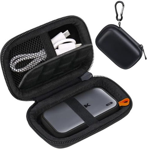 Lacdo Custodia Rigida per il Trasporto per SSK Portable SSD External Solid State Drives 250GB 500GB 1TB 2TB SSD External Hard Drive USB 3.2 Gen2 Borsa da Viaggio Protettiva Antiurto EVA Rigida, Nero