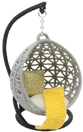 Asukohu Basket Chair For Dollhouses Swing Hanging Miniature Furniture Pretend Play For Kids Dolls House Furniture Model Dollhouses Accessories