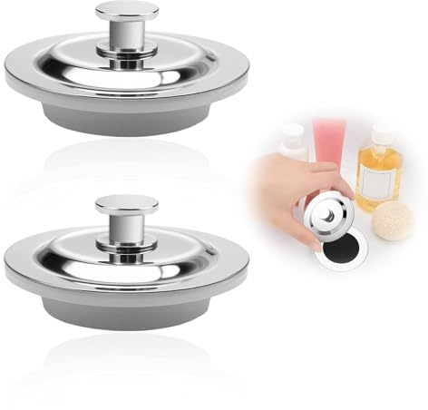 Tappo universale per vasca da bagno, 40-45 mm, in acciaio inox, con guarnizione in gomma, tappi standard britannici, tappi di ricambio per lavello, vasca da bagno, cucina, lavanderia