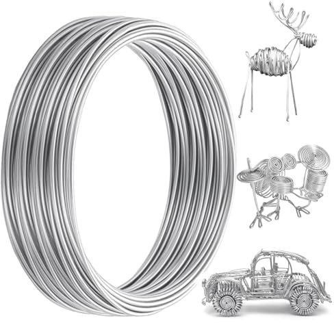Basteldraht 2mm x 30 m, Dicker Biegsamer Draht zum Basteln Schmuckdraht Silber, Weicher Aluminiumdraht Bindedraht Modellierdraht für Modellierung, Blumenherstellung, Puppen DIY, Schmuckherstellung