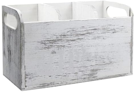 Porta utensili da cucina - Organizzatore da bancone in legno | Carrello portaoggetti rustico a 3 scomparti per utensili da cucina, spatole, pinze, mestoli, disposizione del bancone della fattoria