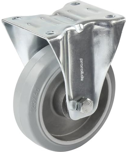Proroll | Elastik-Vollgummi-Reifen | grau | Rad-Ø x Breite 100 x 40 mm | Bockrolle
