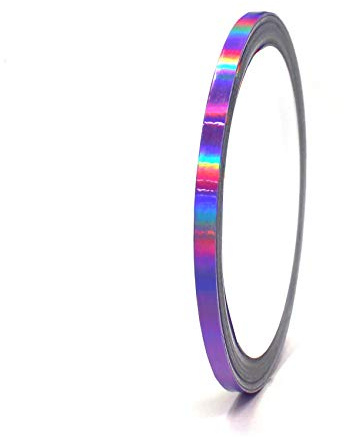 Finest Folia (0,79€/m) 10 Meter Hologramm Zierstreifen Basteln Möbel Auto Motorrad Modellbau Deko Dekorstreifen Klebestreifen selbstklebend DIY (Hologramm Lila, 3mm Breite)