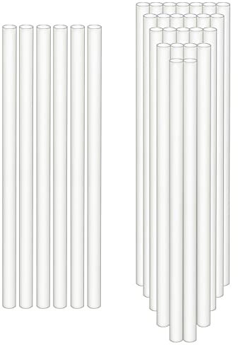 QWORK® 30 Piezas Soportes para Tartas, Varillas de Soporte para Tartas, Tacos Blancos para Tartas, 24 cm, para Tartas escalonadas