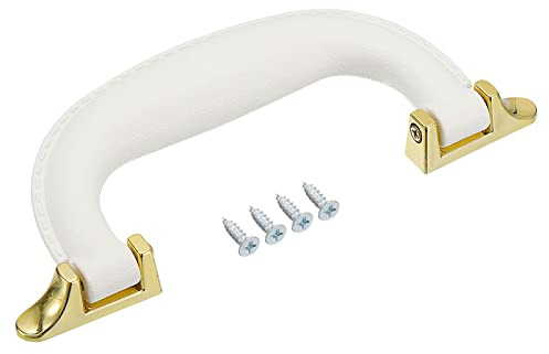 QUARKZMAN Bagage Handtag, 155mm/6,1 tum PU Läder Dra Handtag Resväska Väska Byte Handtag Med Skruvar För Resväska Verktygslåda, Vit