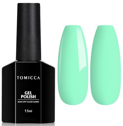 TOMICCA Pastel Nagellack, 15ml Macaroon Grün, Soak Off UV Nagellack Nail Art