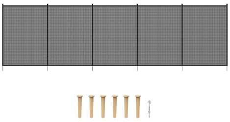 POOL FELLOWS 4,58 x 1,23 m DIY Poolsicherheitszaun, abnehmbarer Kinder- und Haustierhof-Barriere, temporärer netzartiger Poolzaun für den Garten, geeignet für In-Ground-Pools, schwarz