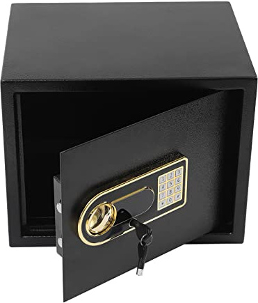 HOARLICN Coffre-fort de 30 l ignifuge, coffre-fort pour meubles, coffre-fort à billets, coffre-fort mural avec serrure à combinaison pour argent liquide, bijoux, documents A4, papiers importants,