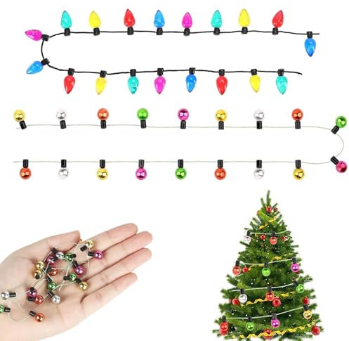 Wichtel ZubehöR, Weihnachtsdeko, 2 Stücke 1m Bunte Puppenhaus ZubehöR, Miniatur Wichtel Weihnachten ZubehöR füR Weihnachtsdeko Puppenhaus MöBel, Kinder Geschenk, für Ab 14 Jahren