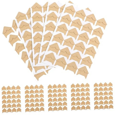 PartyKindom 10blätter Fotokarten Sticker Für Scrapbooking Selbstklebende Fotoecken Für Fotoalben Journale DIY-projekte Braunes Kraftpapier Ecken